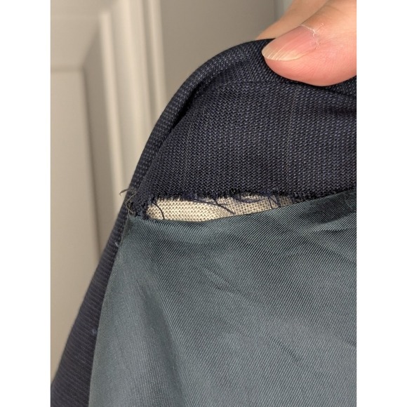 Vintage Yves Saint Laurent YSL 46S* Men's Navy Blue Stripe Dinner Jacket Blazer - Picture 9 of 10